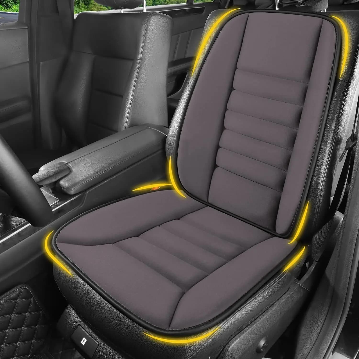 Cuscino per Sedile Auto in Memory Foam con Supporto Lombare per Alleviare il Dolore alla Schiena, Grigio Scuro