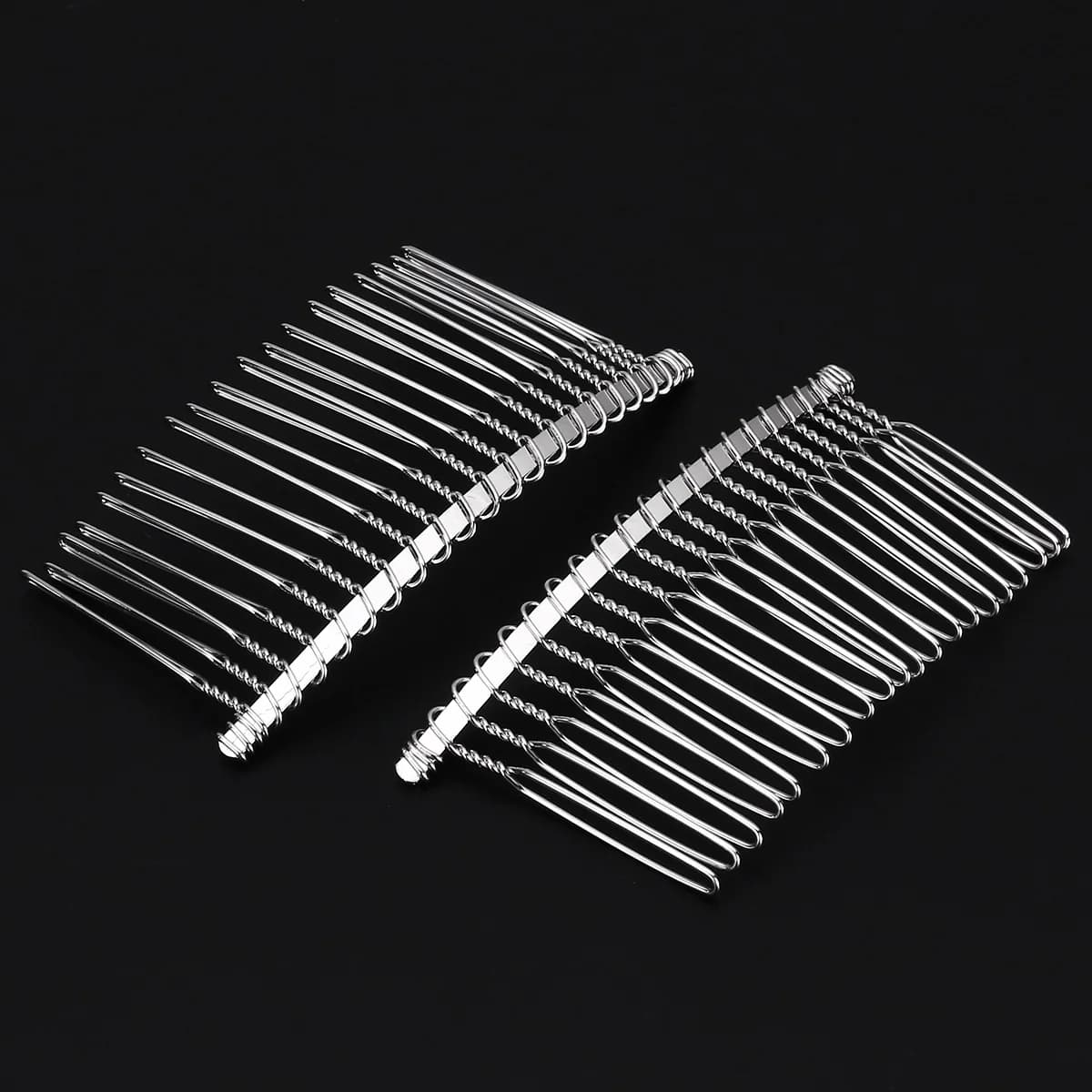 3pcs Metal Hair Comb 7.8cm 20 Teeth Silver Wire Clip For Bridal Veil Wedding Headpiece Millinery Diy Metal Hair Comb