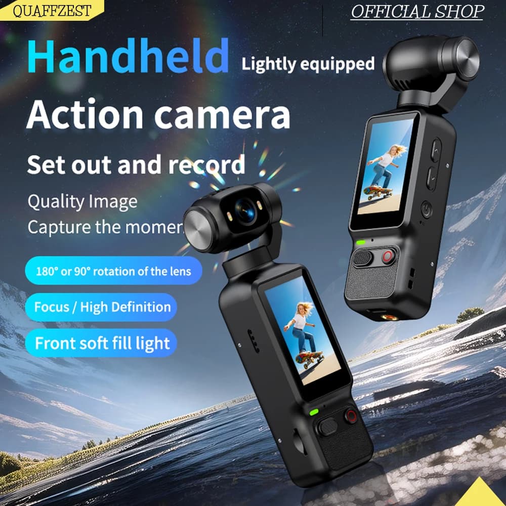 4K HD Handheld Pocket Vlog Camera LK-032 180° Rotatable Lens Anti Shake Portable Gimbal Action Video Camera