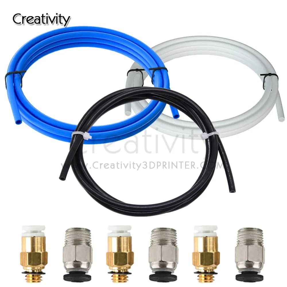 La stampante 3D del corredo di aggiornamento di 1M PTFE parte l'estrusore di 1.75MM Bowden il connettore pneumatico di PC4-01 e di KJH04-M6 con la metropolitana di 1M PTFE 2*4mm