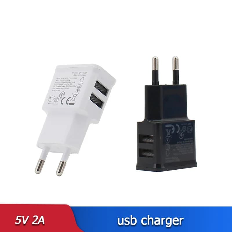 DC USB 5V 2A 1A Adattatore per caricabatterie per telefono cellulare Alimentatore da 5 Volt Ricarica rapida per Huawei Xiaomi OPPO Caricatore da viaggio da parete UE