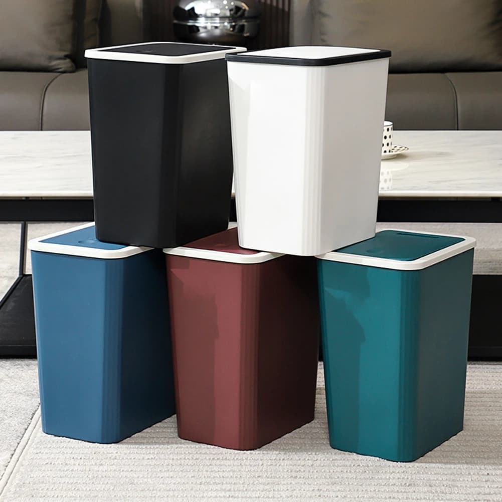 Cestino per rifiuti da bagno, cestino per rifiuti domestici con coperchio, piccolo cestino per immondizia, cestino con coperchio a scomparsa per cucina e soggiorno