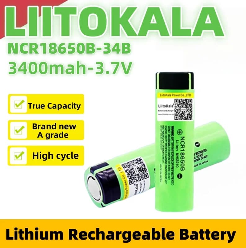 1-20 pezzi Liitokala CR18650B 3.7V 3400mah batteria ricaricabile al litio adatta per torcia elettrica spazzolino da denti giocattoli