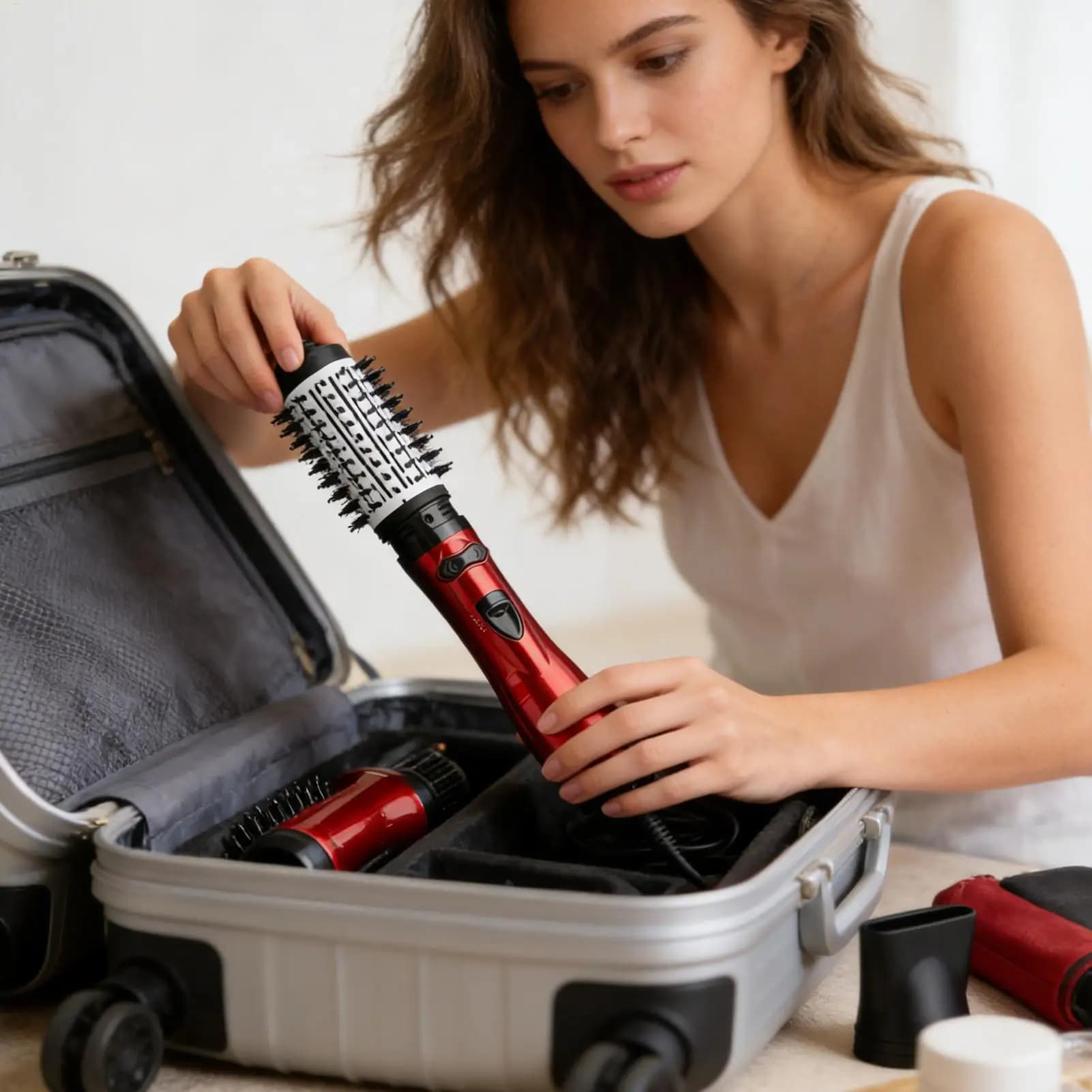 Styler for hair 3 levels Heating Curling Styler Ionic Negative Rotating Hairstyler Hair Brush for Women