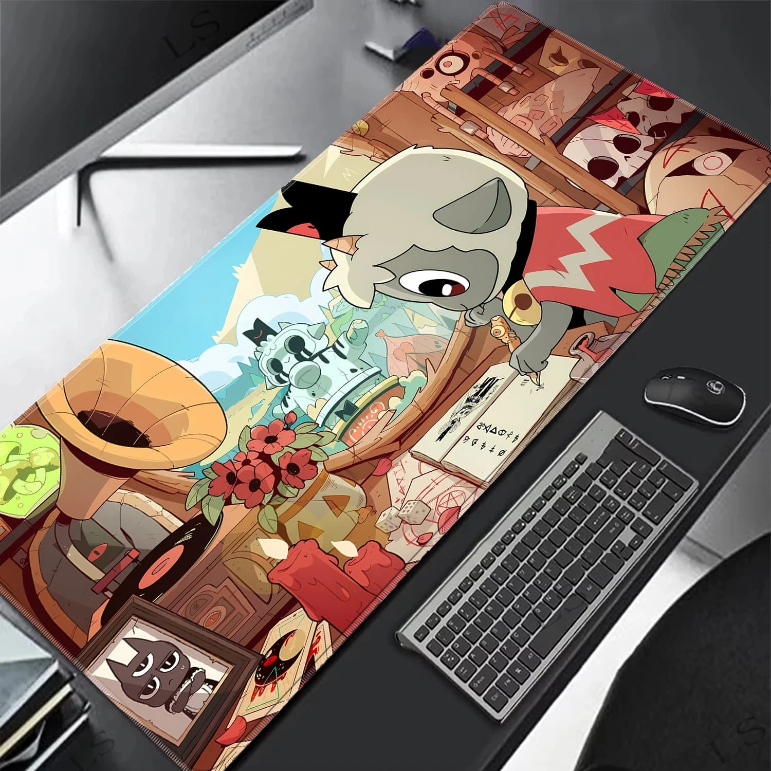 Tappetino per mouse da gioco Cult of The Lamb, tappetino per mouse anime kawaii esteso per desktop, tappetino per tastiera, accessori per scrivania da gioco per PC e computer