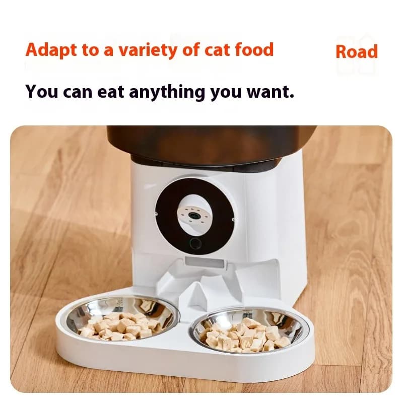 Alimentatore automatico per gatti Dispenser intelligente per alimenti per animali domestici Timer Impermeabile 6L Doppia ciotola Cibo secco e bagnato Controllo APP per gattini Adulti