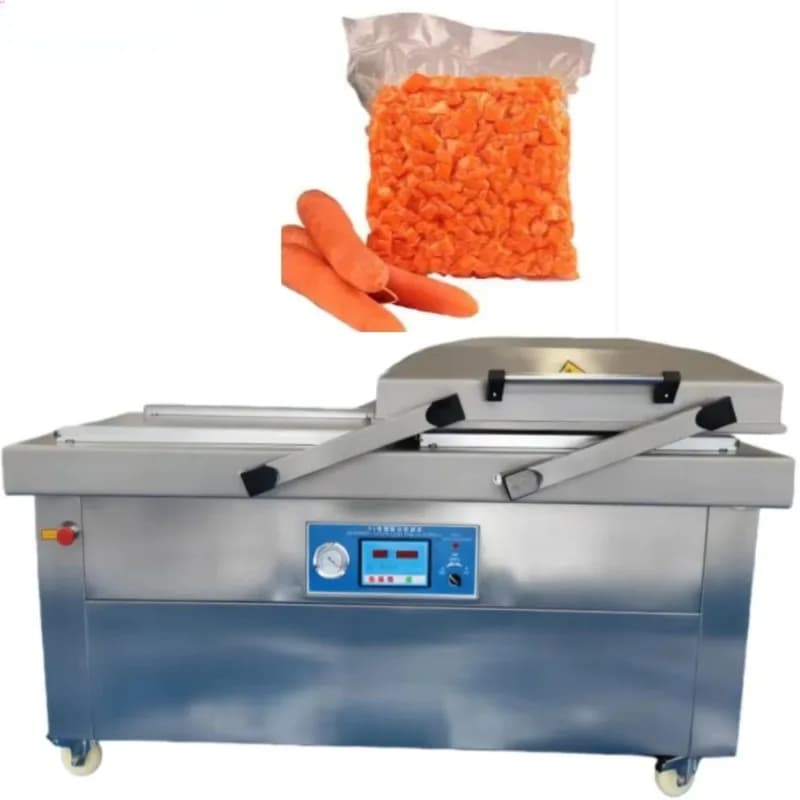 Macchina per il Confezionamento Sottovuoto a Doppia Camera con Azionamento Manuale, Prezzo di Fabbrica Personalizzato, per Salsicce, Pasta, Formaggio, Datteri e Alimenti