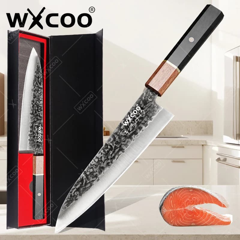 WXCOO Coltelli da cucina Coltello da chef professionale Coltello da macellaio in acciaio inossidabile Mannaia per carne Coltello per affettare Coltello per sbucciare la frutta Utensile da cucina