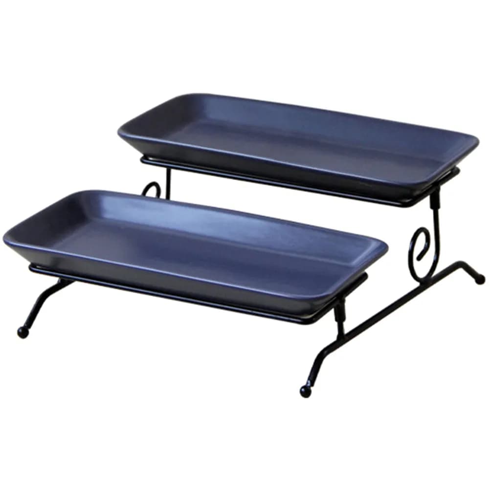1Set Exquisite Iron Tiered Cake Stand Dessert Serving Tray Snacks Display Holder for Dried Fruits Candy Cookies Chocolate Party