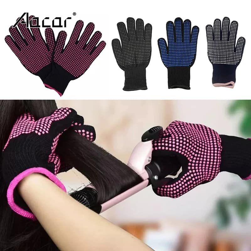 1 pc new double face hair plate Curling Tong hairdresser heat-resistant finger gloves tools for hairdressers