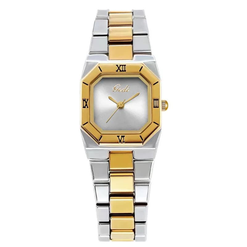 Moda Gedi Top Brand Luxury Golden Business Elegante completamente in acciaio inossidabile da donna che pendano grandi orologi da regalo quadrati da viaggio d'aria
