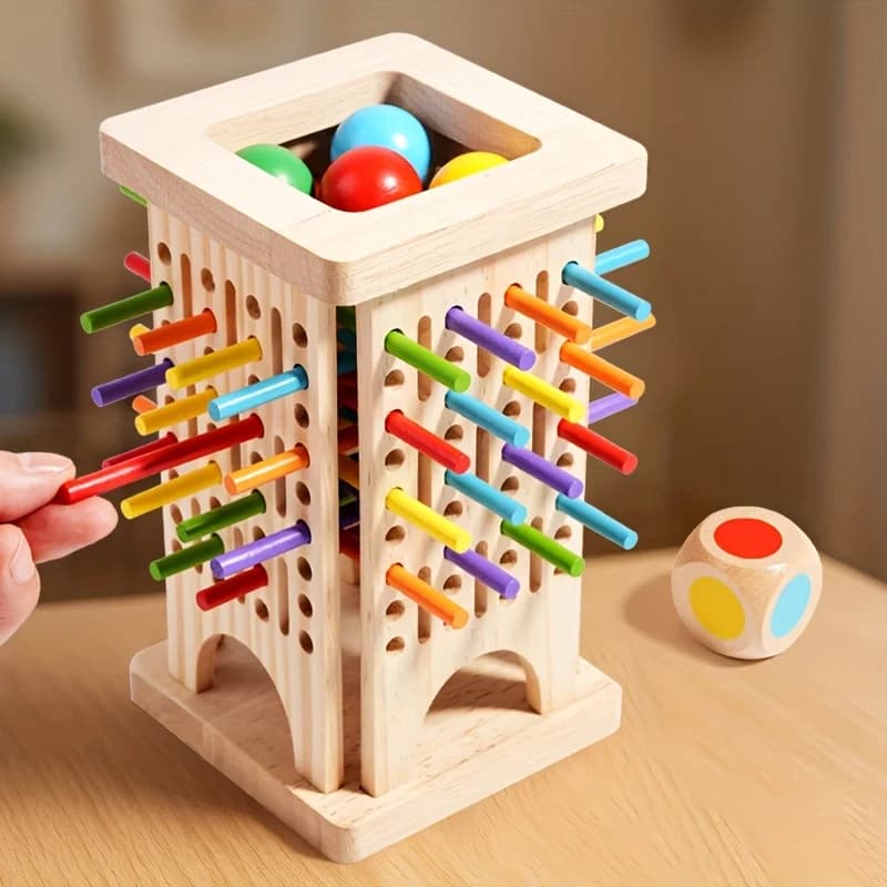 Wooden Stick Toys, Wooden Educational Toys, Interactive Board Games for Multiple Players, Parent- Games, Fostering Logical