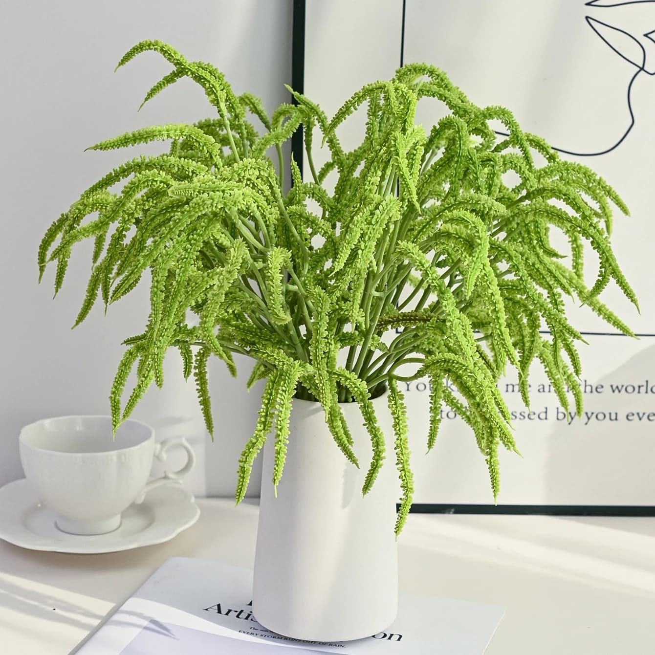 Artificial Plants Fluffy Palm Vine Holidays Accessories Outdoor Gardens Home Crast Table Hanging Wedding Wreath Arch Decor Gifts