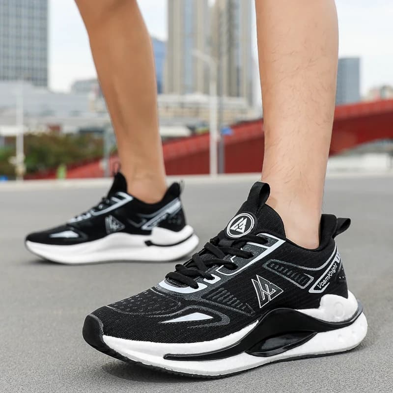 Big Size EU39-46 Men Mesh Breathable Athletic Sneakers EVA Foam Cushion Shock Absorb Light Running Walking Sport Shoes
