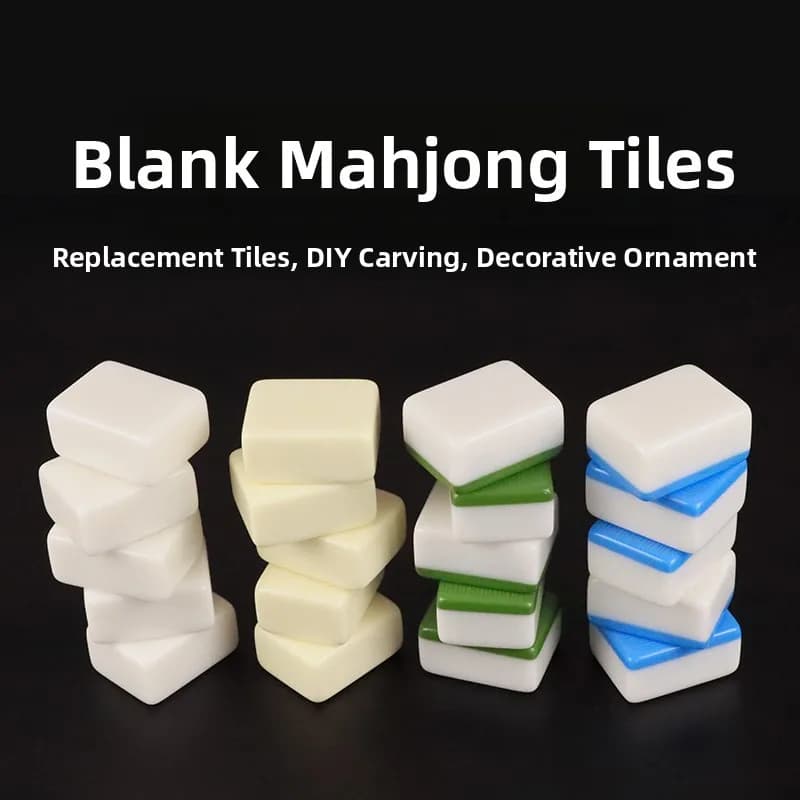Tessere Mahjong Artigianali Grezze, Singole, Decorative, Non Incise, per Bambini, Set da Viaggio Leggero