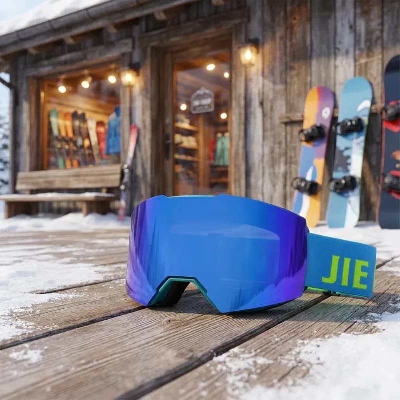 Airo Private Label Amber Ski Goggles Anti Fog for Ski Goggles Men Black Frame Ski Google OTG Design for Prescription Glasses