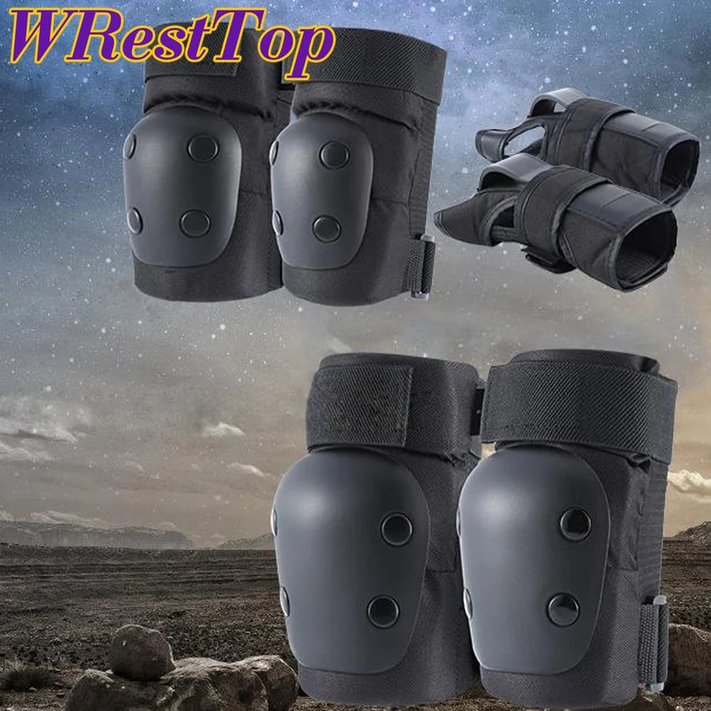 Knee Pads Elbow Pads with Wrist Guards, 3 in 1 Protective Gear Set for Skating Cycling Bike Rollerblading Scooter
