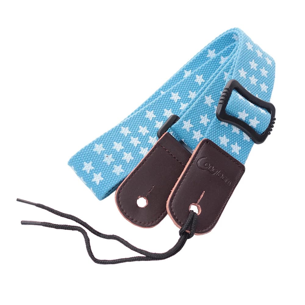 Ukulele cinturino a testa e coda in morbida pelle cinturino a croce in cotone Ukulele cinturino regolabile con Design a stella fresca piccola