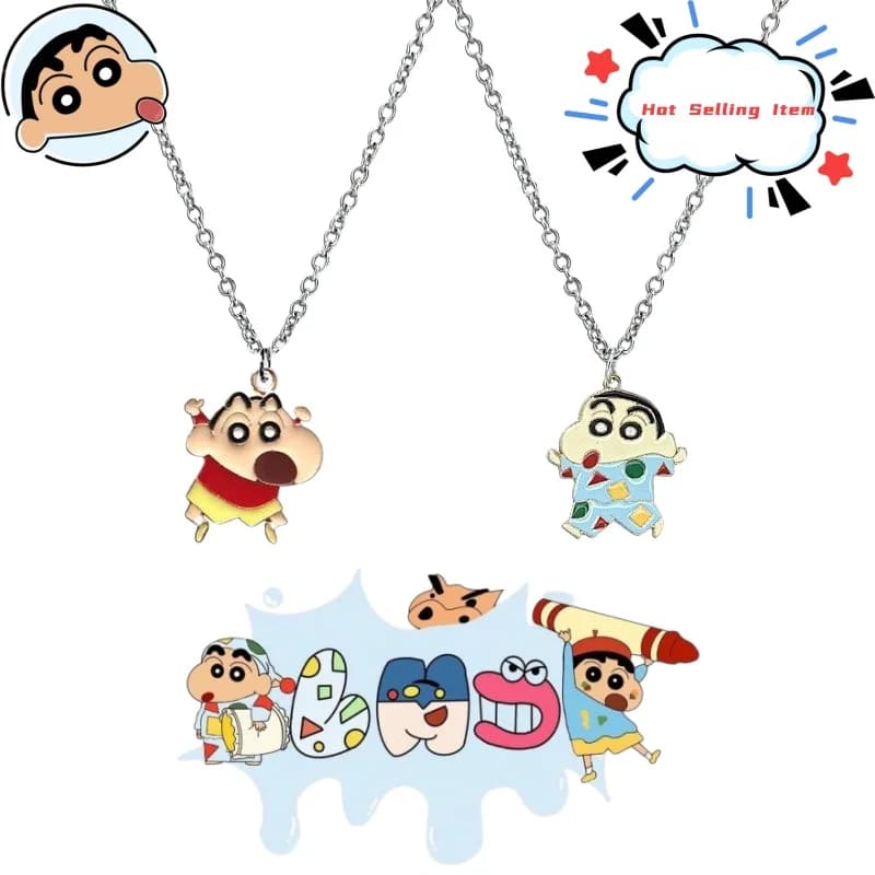 Crayon Shin-chan cartoon necklace ins cute Japanese style best friend couple men and women birthday holiday gift pendant