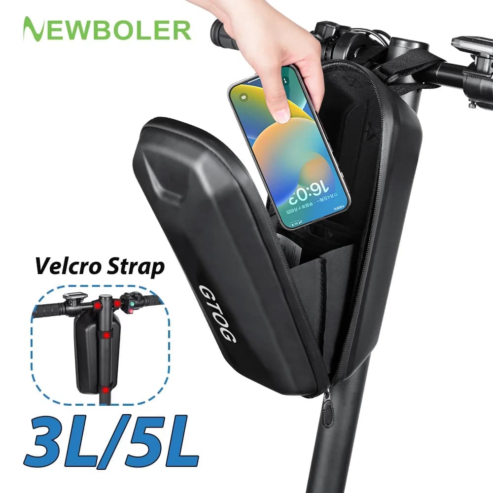 NEWBOLER 3L 5L Scooter Elettrico Borsa 100% Impermeabile Sport Scooter Bicicletta Velcro Cinghia Forcella Anteriore Borsa Accessori Universale