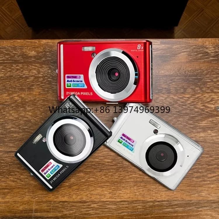 Factory Direct 1280x720P Mini Digital Camera with 8 Times Optical Zoom and HD LCD Screen Portable SD Card Compatible