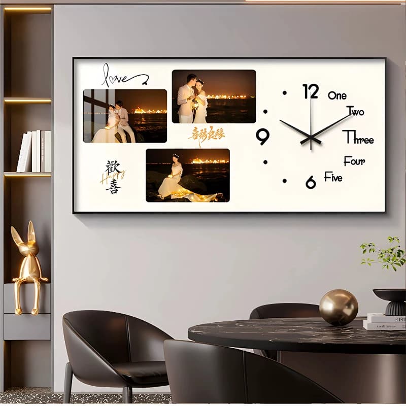 Orologio da Parete Decorativo Personalizzabile con Foto, Quadro da Appendere per Camera da Letto, Orologio Silenzioso, Decorazione per la Casa, Regalo Commemorativo
