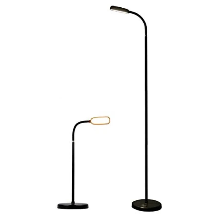 Lampada Flessibile Ricaricabile Senza Fili Type-C 2-in-1 da Scrivania e Pavimento, Personalizzabile con 3 Colori, Collo d'Oca Regolabile e Dimmerazione Continua per Pi