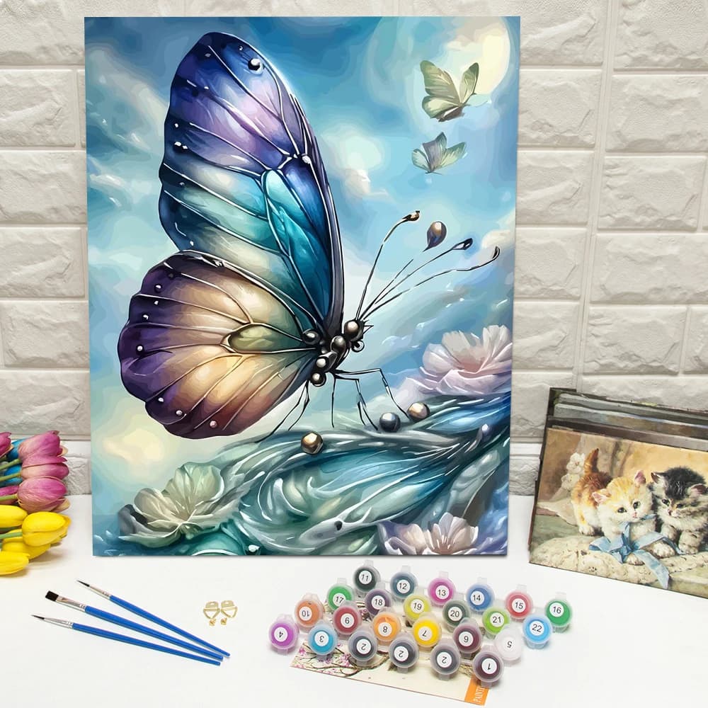 Acrylic Paint By Numbers Butterfly DIY Painting By Numbers Animal Digital Oil Painting Flower Wall Decor Living Room Unique Gift
