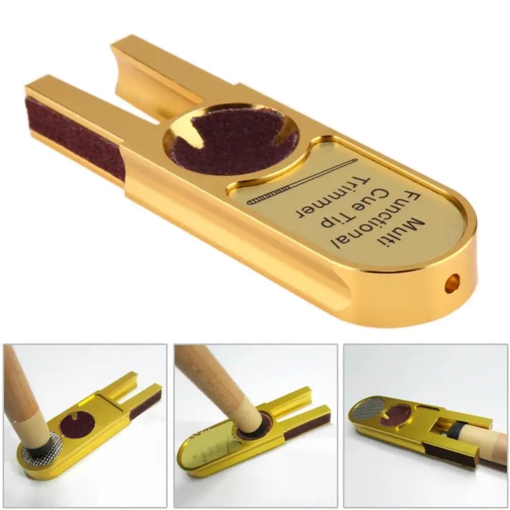 New Repair Tool Pool Cue Tip Trimmer Dime Shaper Alloy Billiards Cue Burnisher Muti-functional U-shape Cue Tapper Billiard Cue