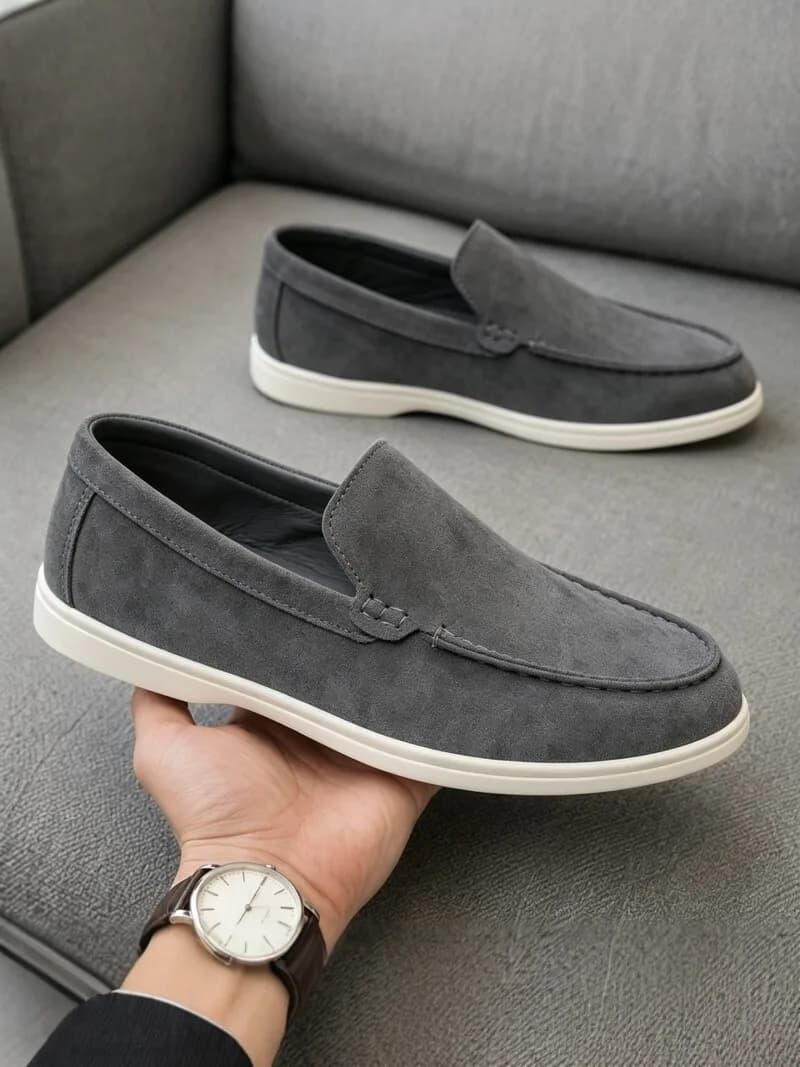 Men's Slip-On Loafers Lightweight Soft Bottom Fishing Boat Casual Shoes Anti-Slip Comfortable Breathable round Toe Outdoor