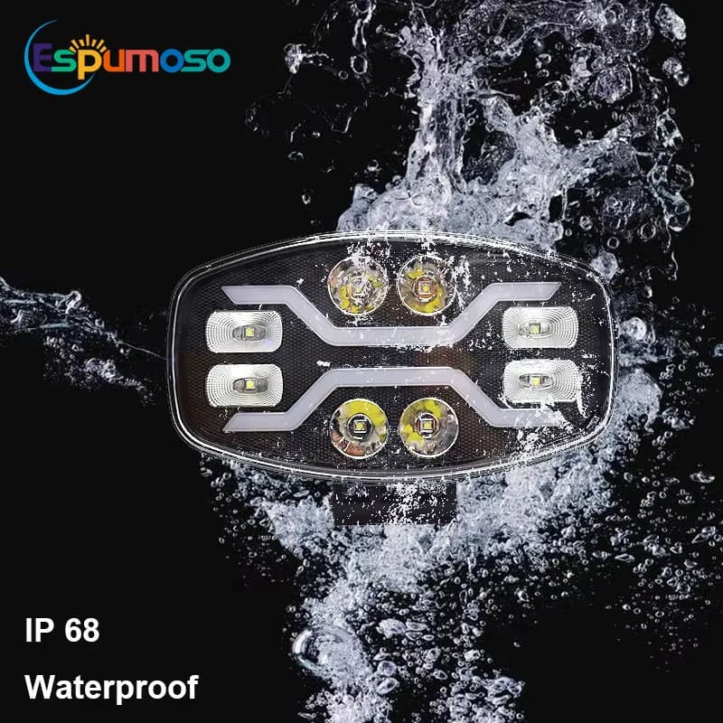 Faro LED da 10 pollici SCAN- per Fuoristrada, Faretto Ausiliario Quadrato per Camion, Luce di Guida Bianca e Gialla 100W 22000LM
