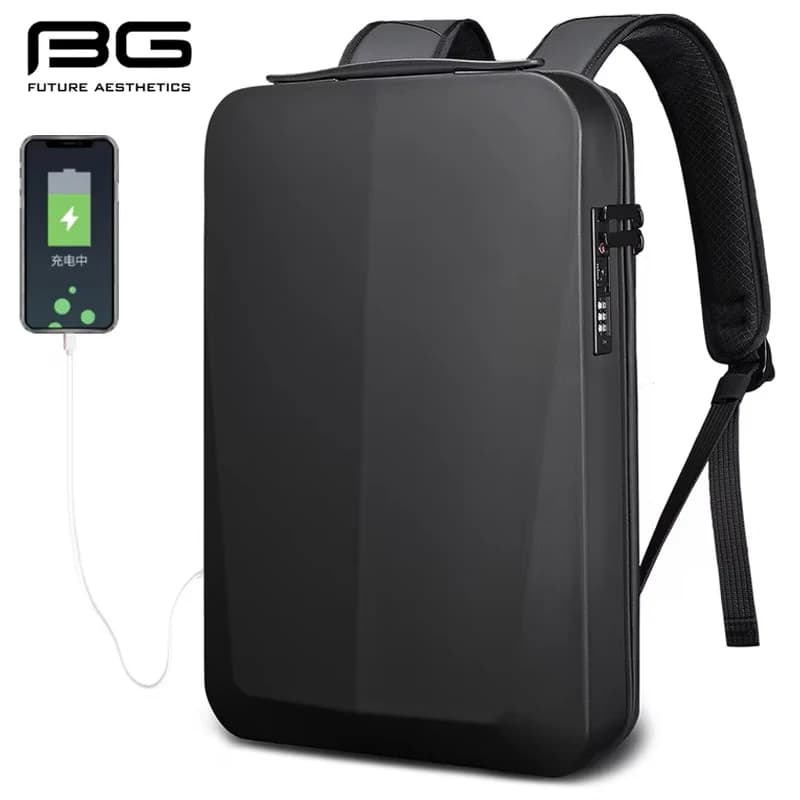 BANGE NEW Design Shell Anti-ladro TSA Lock Men's Backpack Laptop Backpacks 15.6 Inch Waterproof Travel Bag for Men with USB Charging