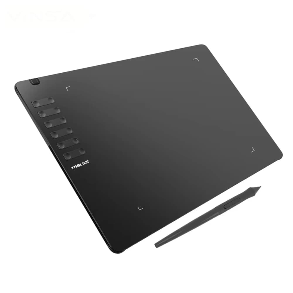 TABLIKE T1161 Tavoletta grafica per schizzi di creazione artistica ultrasottile con stilo senza batteria 8 pennini 8192 livelli di pressione
