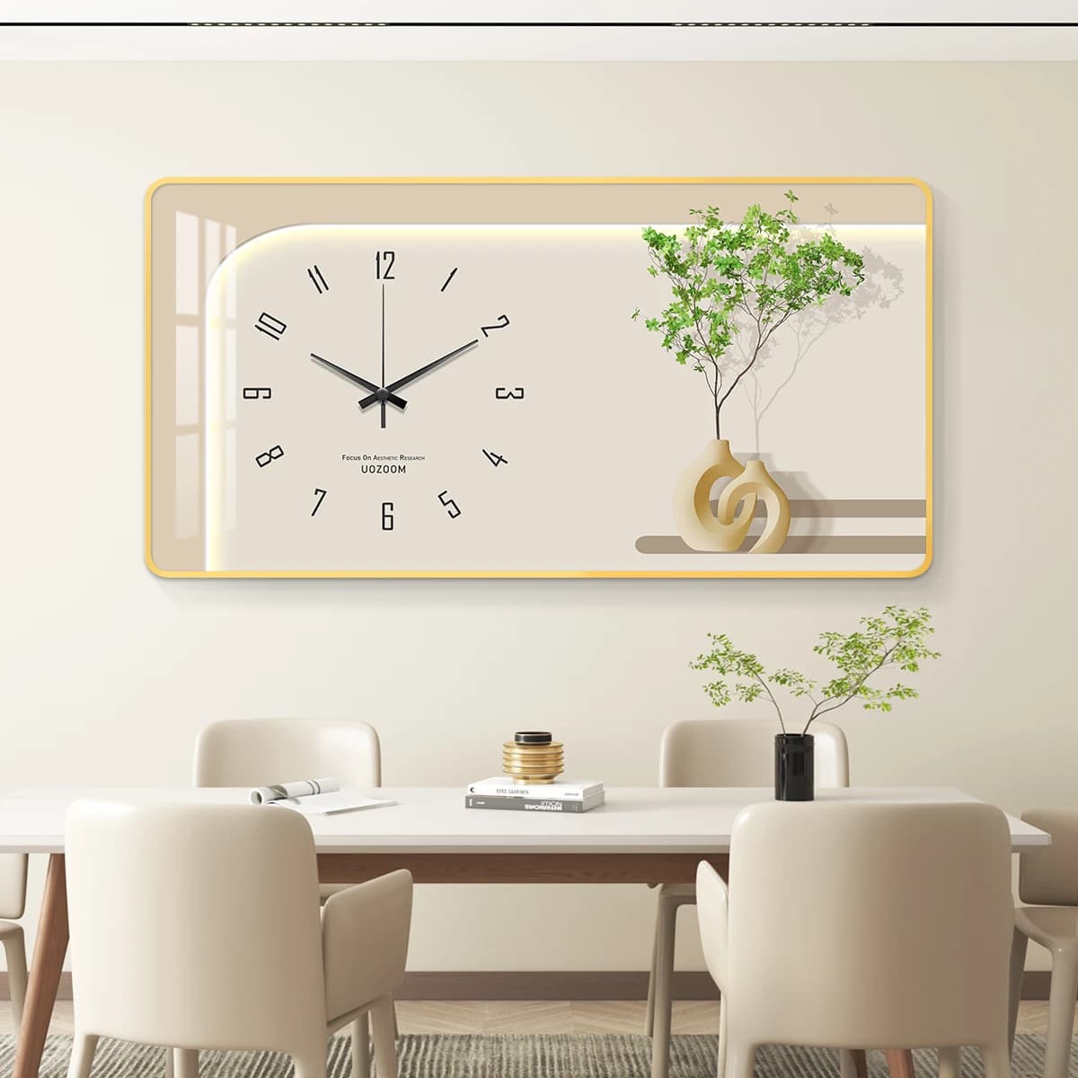 xx-Dining Room Decorative Painting High Sense Mural Living Room Clock Wall Clock Table Background Wall Hanging Painting*