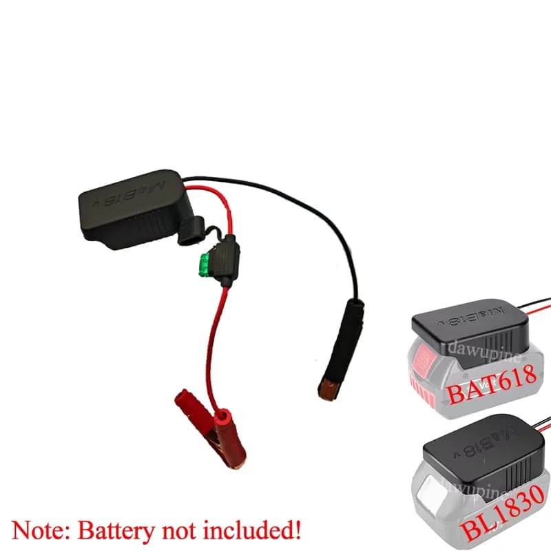 Parti di utensili elettrici Avviatore di emergenza per auto Adattatore fai-da-te di emergenza per auto con accenditore fusibile 30A per Makita per batteria agli ioni di litio Bosch 14,4 V 18 V