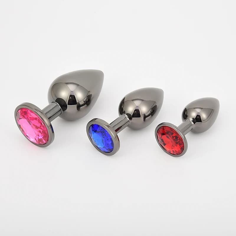 Anal Plug 3 Size Colorful Crystal Stainless Steel Plug For Female Stimulator Anal Sex Toys For Couples Prostate Massage