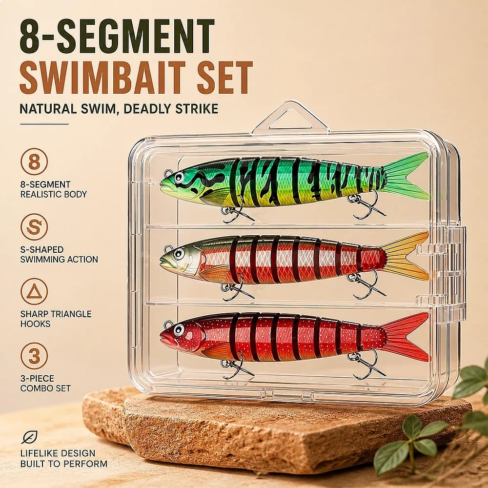 3pcs/5pcs/10Pcs Far Casting Pencil Shape 8 Segment Hard Swimbaits Full Sinking Realistic Bionic Lure Bass Trout Pesca