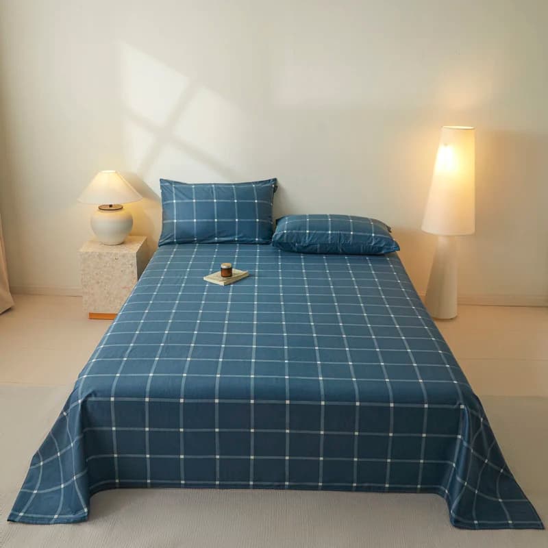 Lenzuolo piatto da 1 pezzo (non include federa) Copriletto 100% cotone per letto singolo, matrimoniale, queen size, king size