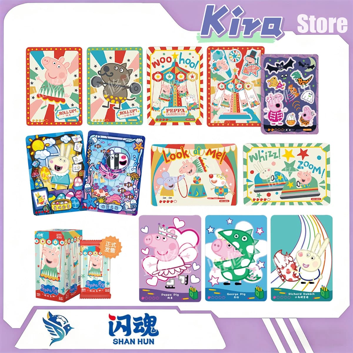SHININGSOUL Peppa Pig Party Series Parte 1 Carte Versione Base Giocattoli Carini di Pop Culture Anime Regali a Sorpresa Confezione Completa