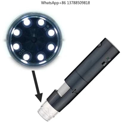Microscopio Digitale WiFi 600X con 8 LED, Microscopio Elettronico Portatile Wireless per Connessione a Telefono, Tablet e PC