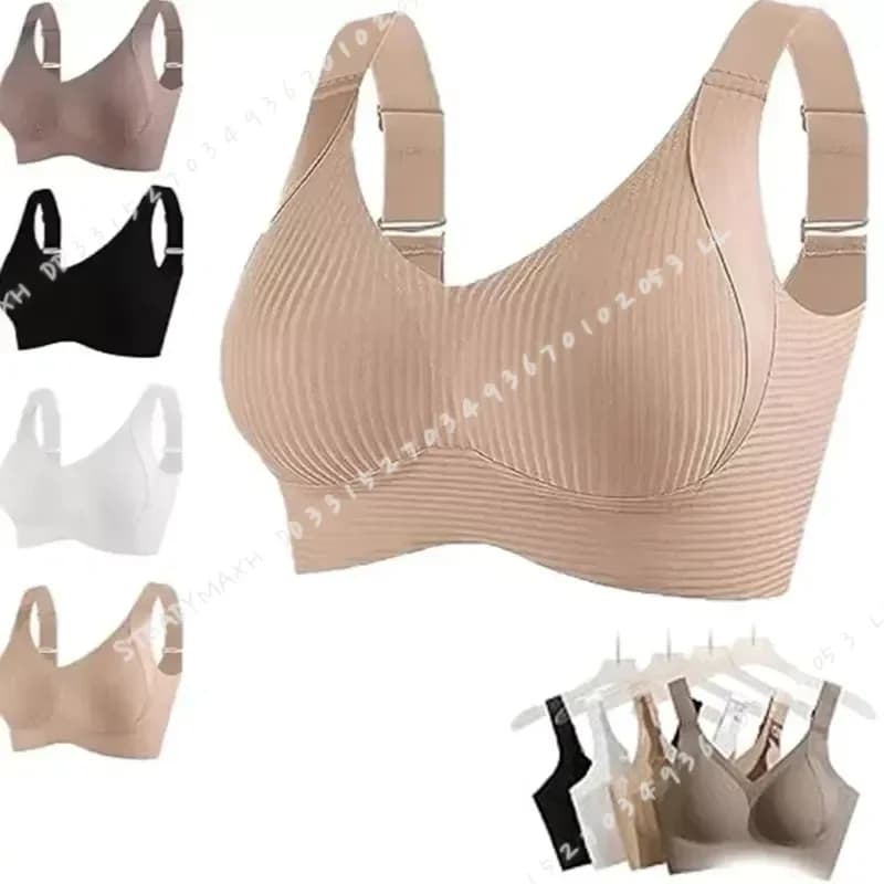 1Pc 2025 Women Seamless Underwear Thin Style Wire Free Plus Size Removable Bra Anti Sagging For Big Small Breasts