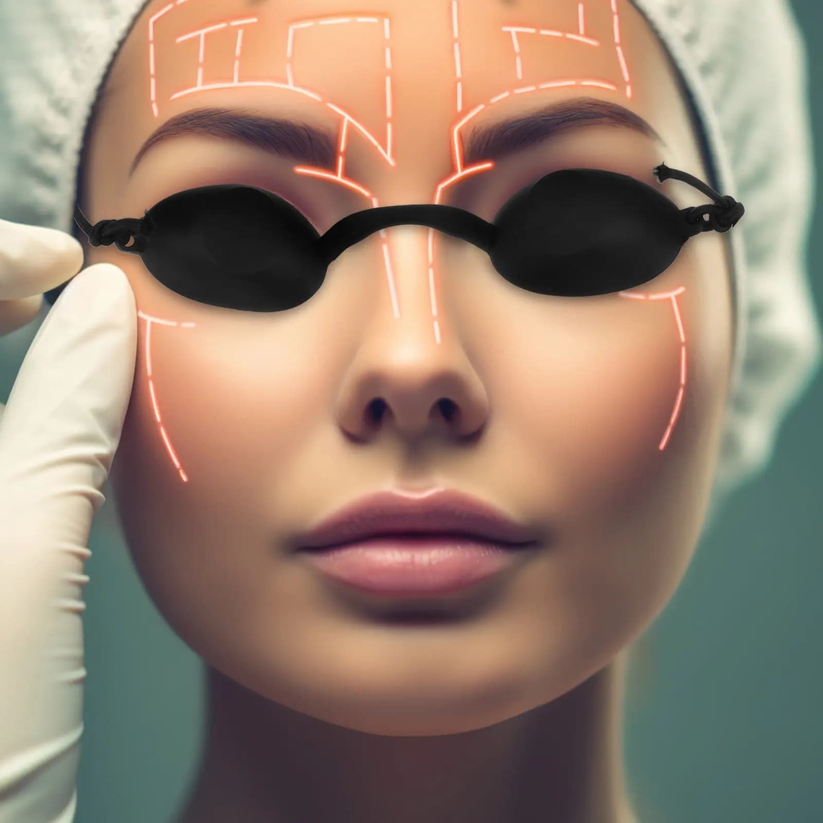 Occhiali Protettivi Laser Neri in Silicone Morbido per Terapia IPL UV LED, Tatuaggi, Sbiancamento Denti, Letto Solare, Riutilizzabili
