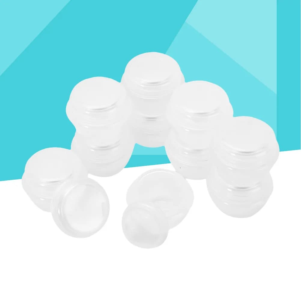 Contenitori per crema a forma di fungo da 100 pezzi, coperchio sigillato trasparente per creme per ombretti, balsami, unguenti, lozioni, polveri, viaggi, casa