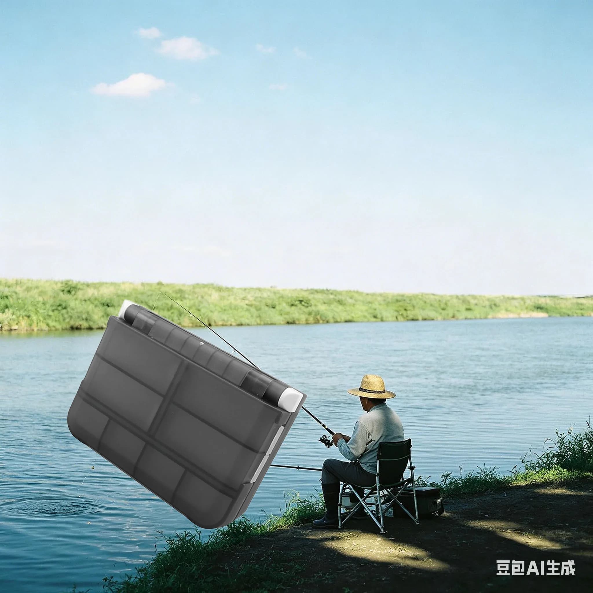 Scatola per attrezzatura da pesca portatile a doppio lato, versatile, per esche e ami, accessori per la pesca