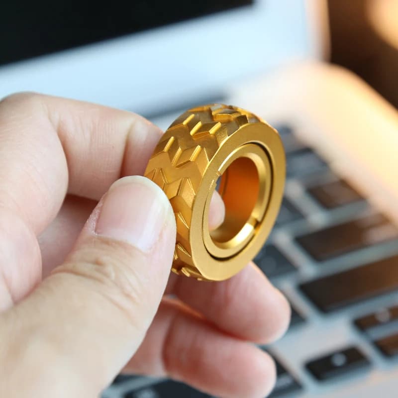Anello meccanico a cricchetto Fidget EDC Slider Fidget Giocattoli Fidget Sollievo dallo stress per adulti Metallo magnetico per regalo per bambini adulti