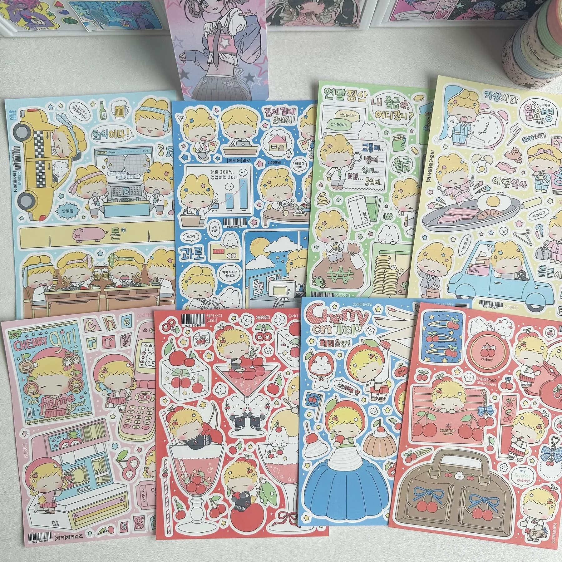 1/8 pezzi adesivi coreani per ragazza simpatico cartone animato custodia per telefono Ipad conto a mano diario notebook scrapbook adesivi decorativi fai da te