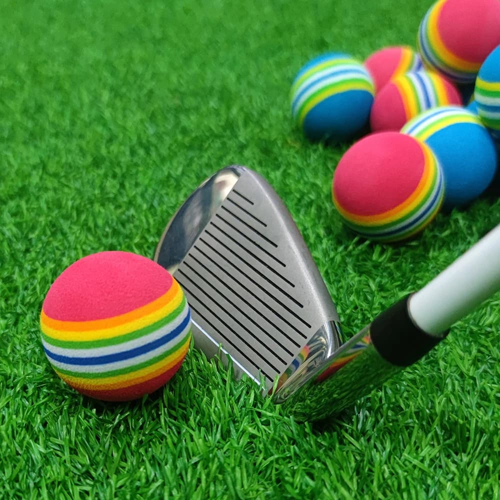 Palline da golf in spugna per pratica in schiuma EVA color arcobaleno da 10 pezzi sfuse