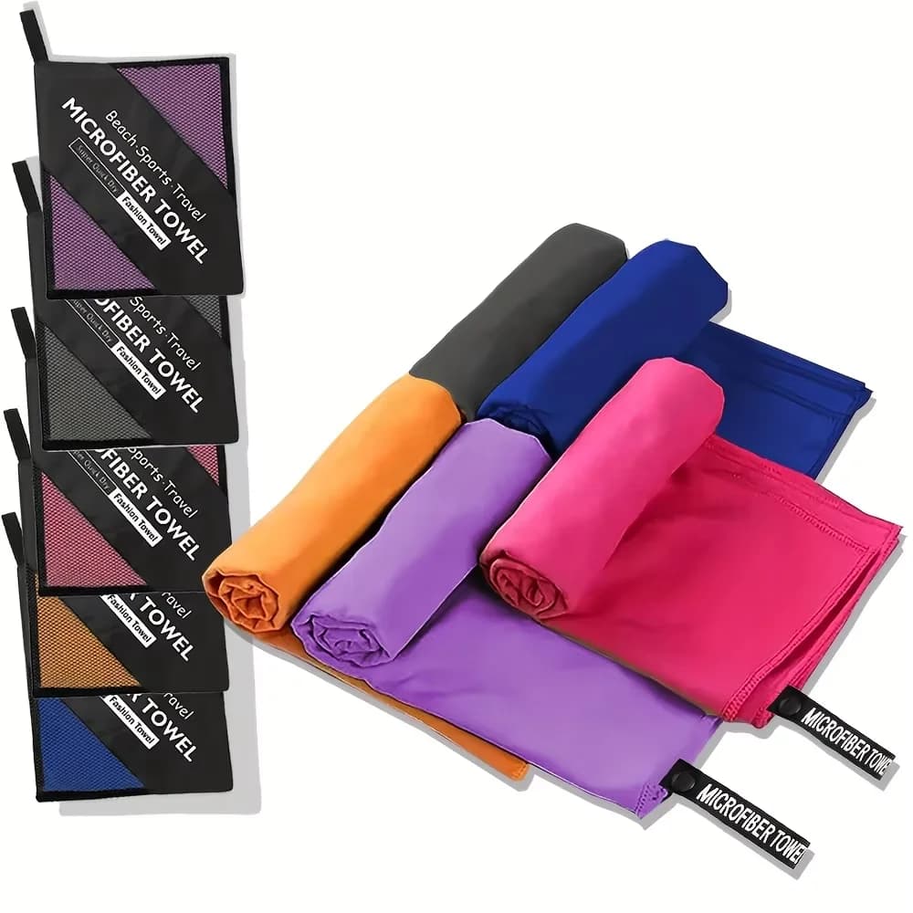 Asciugamano ad asciugatura rapida in microfibra intrecciata ultra fine, portatile, assorbente, leggero, durevole per il nuoto, lo yoga, la corsa, i viaggi