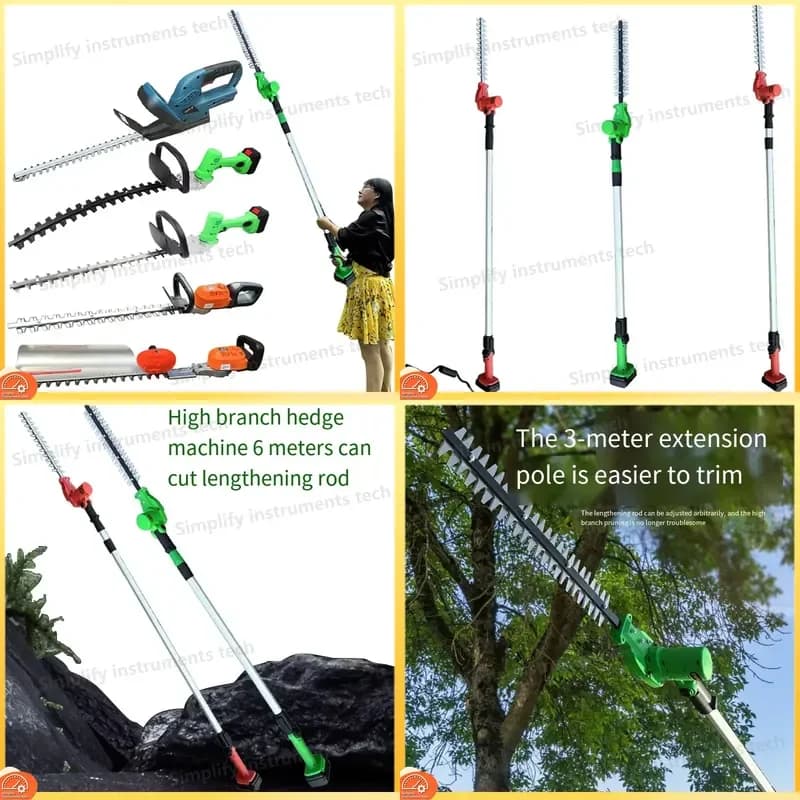 High Reach Hedge Trimmer Cordless Lithium Battery Pruning Shears for Garden Tree Branch Cutting Professional