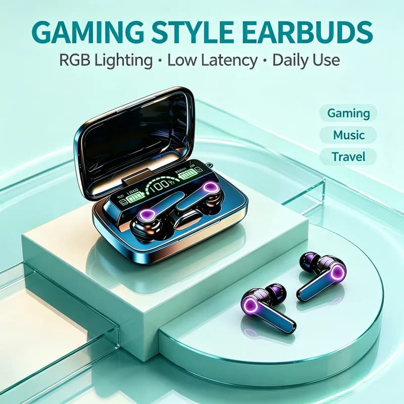 New TWS Bluetooth Headphones 5.3 9D High Fidelity Wireless Headphones Touch IPX7 Waterproof Digital Display Headphones